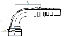 90° SAE 法蘭 6000 PSI