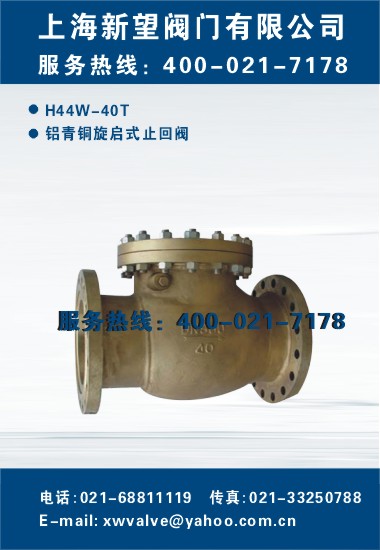 青銅旋啟式止回閥H44W-40T 青銅旋啟式止回閥H44W-40T
