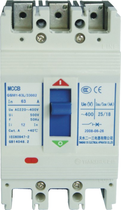 正品天水213塑殼斷路器GSM1-63L/33782 6A 低壓斷路器 GSM1/ AC220V