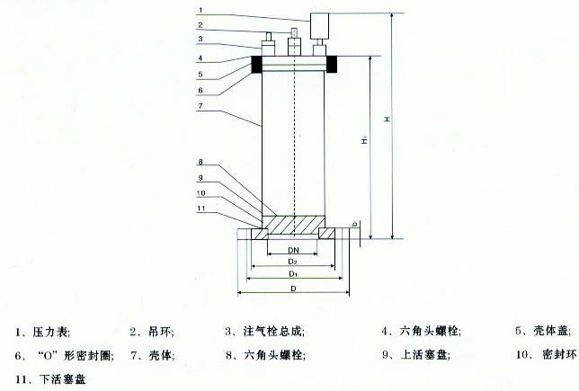 水錘消除器結(jié)構(gòu)圖，水錘消除器主要零件材料，水錘消除器尺寸連接