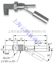 不銹鋼浮球液位開關(guān)小型塑料防腐側(cè)裝浮球開關(guān)