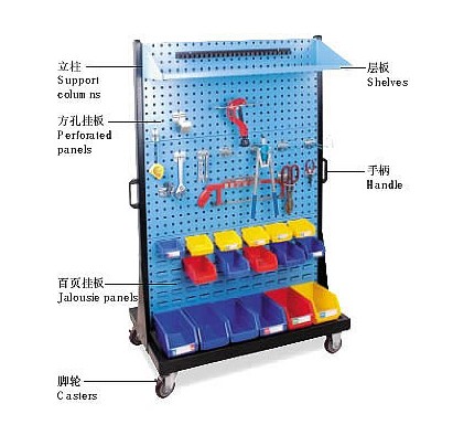 雙面物料整理架，移動(dòng)整理架，工具掛板架，料盒掛板架
