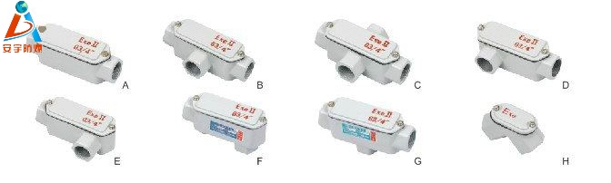 防爆穿線盒BHC-G1/2，BHC-G3/4一通平三通平防爆穿線盒