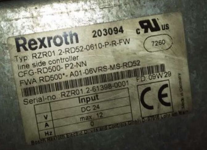 Rexroth RZR01.2-RD52-0610-P-R-FW