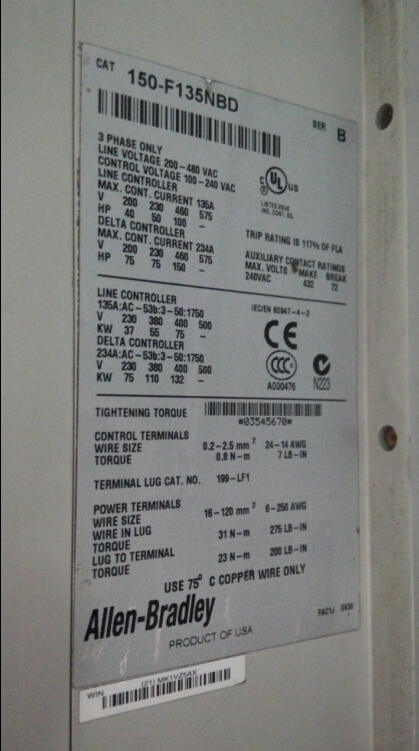 150-F135NBD AB軟啟動(dòng)  維修