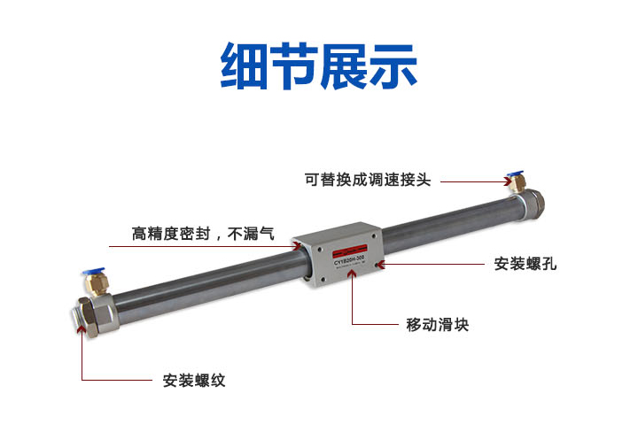 江蘇無桿氣缸型號(hào) 江蘇無桿氣缸價(jià)格 斯麥特廠家氣缸