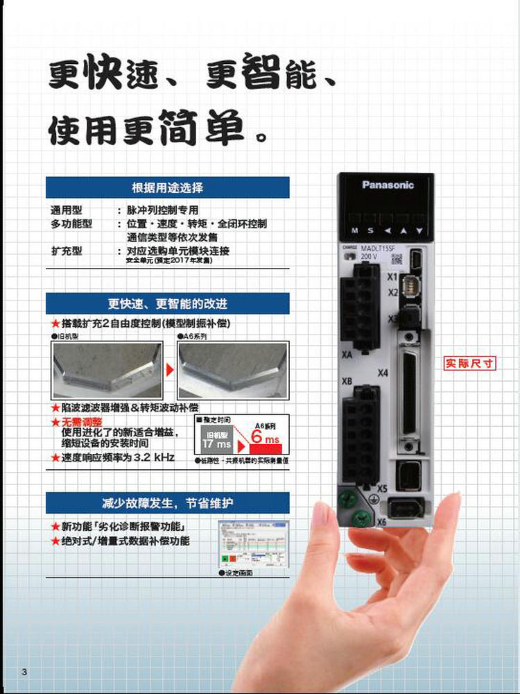 松下A6伺服電機(jī)MADLT05SF