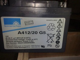 12V20ah德國陽光蓄電池 / A412/20G5膠體免維護規(guī)格