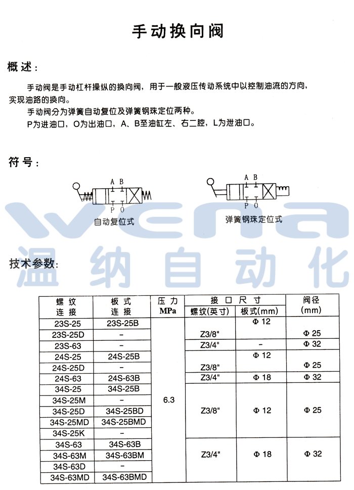 34S-25MD,手動換向閥生產(chǎn)廠家