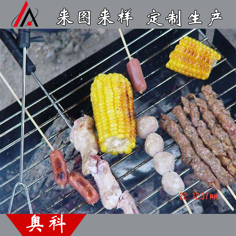 不銹鋼燒烤網(wǎng)、一次性燒烤網(wǎng)，方形燒烤網(wǎng)食品夾子