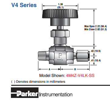 PARKER派克針型閥4Z-V4LK-SS-派克儀表閥總代理