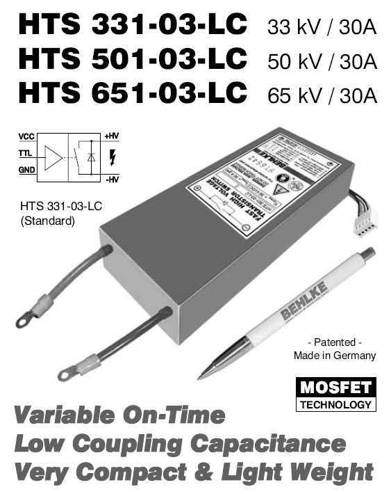 德國原裝進口behlke HTS 61-20-LC2高壓開關(guān)