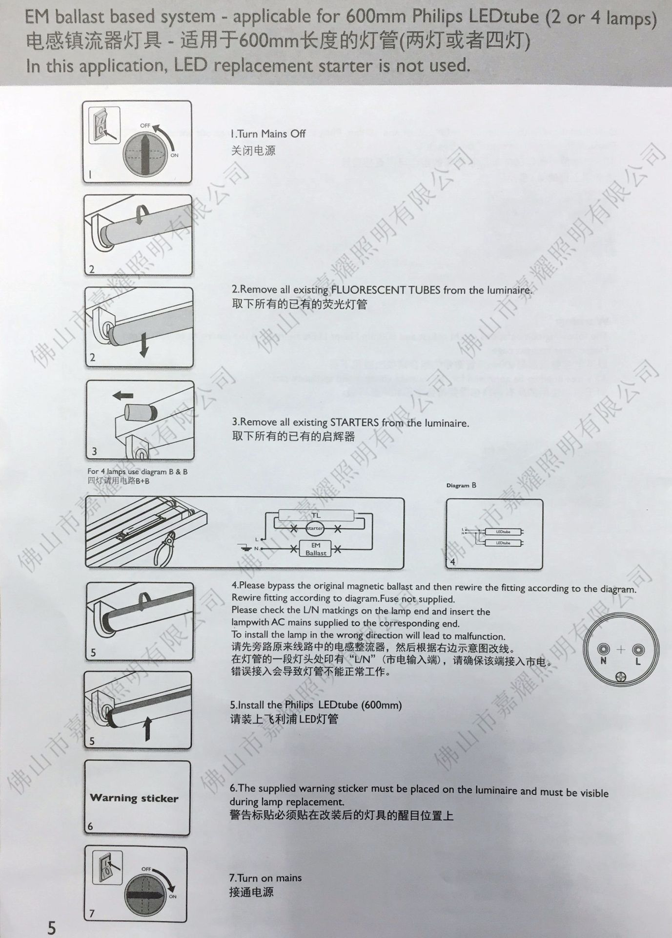 飛利浦EMP Only use with philips  LEDtube保護器