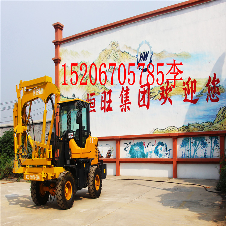 恒旺集團(tuán)新款公路護(hù)欄打樁機(jī)價(jià)格圖片，護(hù)欄打拔鉆孔一體機(jī)