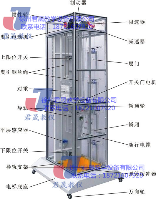 供應(yīng)君晟JS-DTA型熱賣四層透明仿真教學(xué)電梯實訓(xùn)裝置