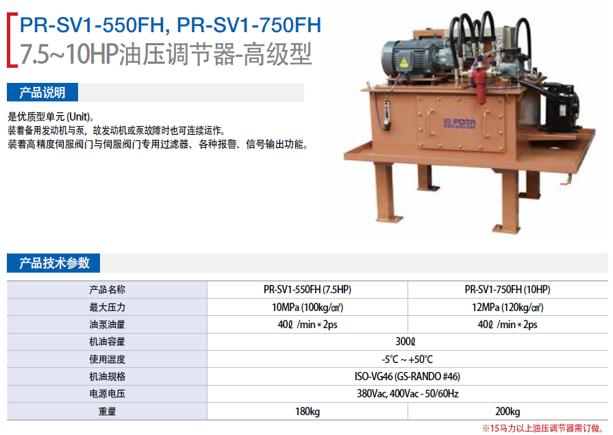 7.5~1HP油壓調(diào)節(jié)器-高級型PR-V1-55FH(7.5HP)   PR-S