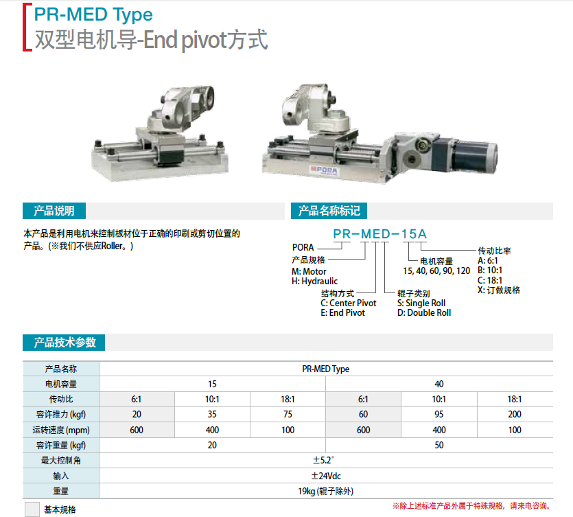 雙型電機導(dǎo)-EPR-MED-15A  PR-MED-15B PR-MED-15C