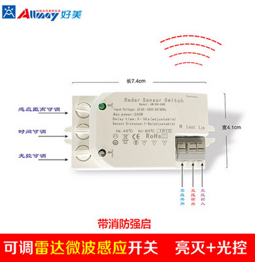 環(huán)保節(jié)能新型雷達感應開關 更大效率得延長燈具使用壽命