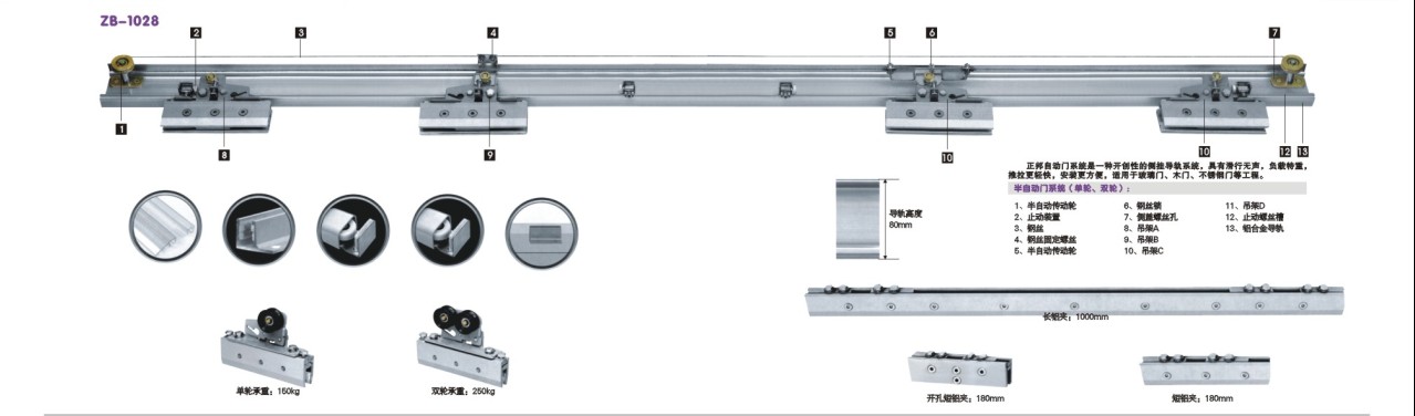 半自動平移門半自動推拉門滑軌,邦得爾門控五金半自動推拉門窗