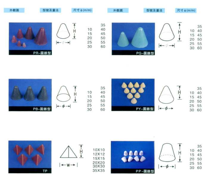 塑膠圓錐形振動(dòng)研磨石塑膠三角形研磨石