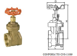 FIG 4600砲金銅閘閥 臺灣金口閥門