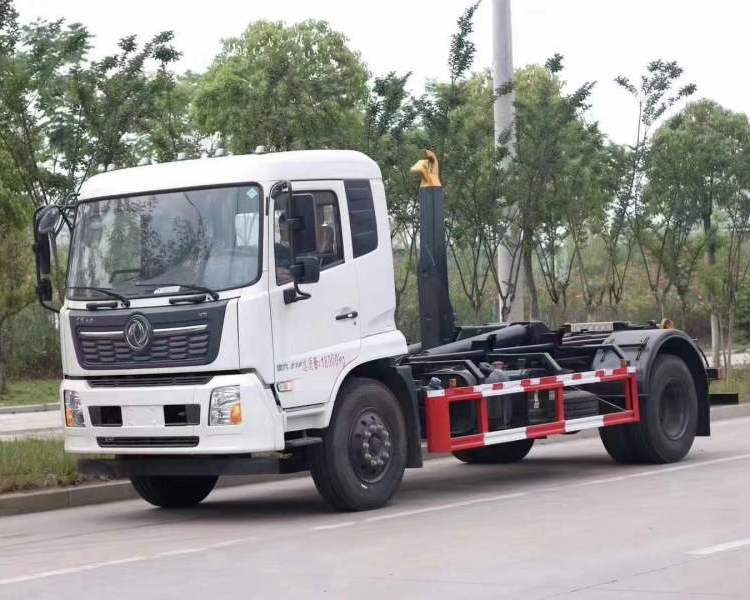 國六東風(fēng)天錦勾臂垃圾車廠家 搭配移動站使用 車廂可卸式轉(zhuǎn)運車