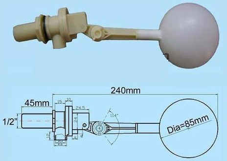飲水機(jī)專(zhuān)用塑料浮球閥