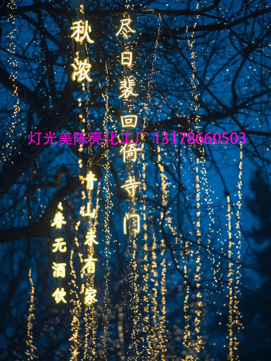 發(fā)光詩詞燈戶外景觀亮化掛樹古詩詞燈露營夜景網(wǎng)紅古詩詞燈串燈夏桐廠家