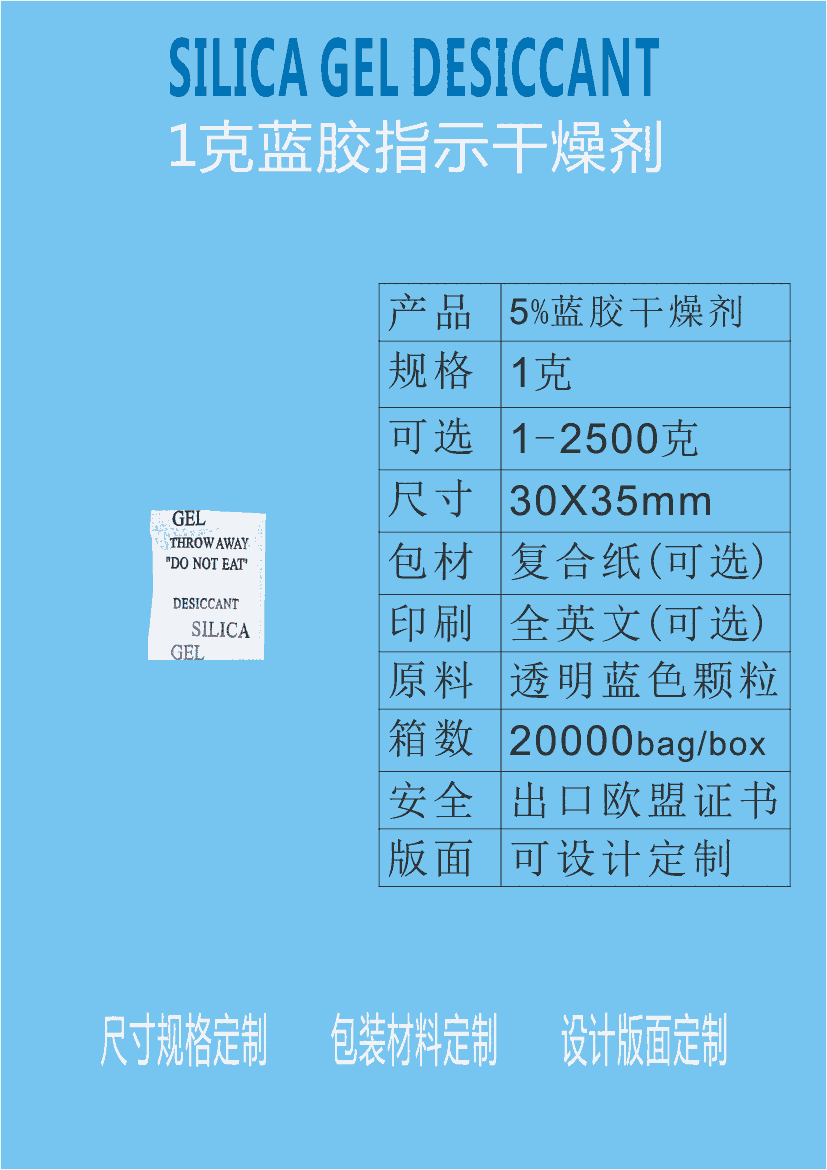 塑料及塑料制品防霉 廠家批發(fā)1g指示干燥劑 1-2000克防潮劑防霉劑價(jià)格0.02