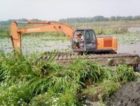 武漢市周邊水陸兩用挖掘機(jī)出租服務(wù)溝渠清淤