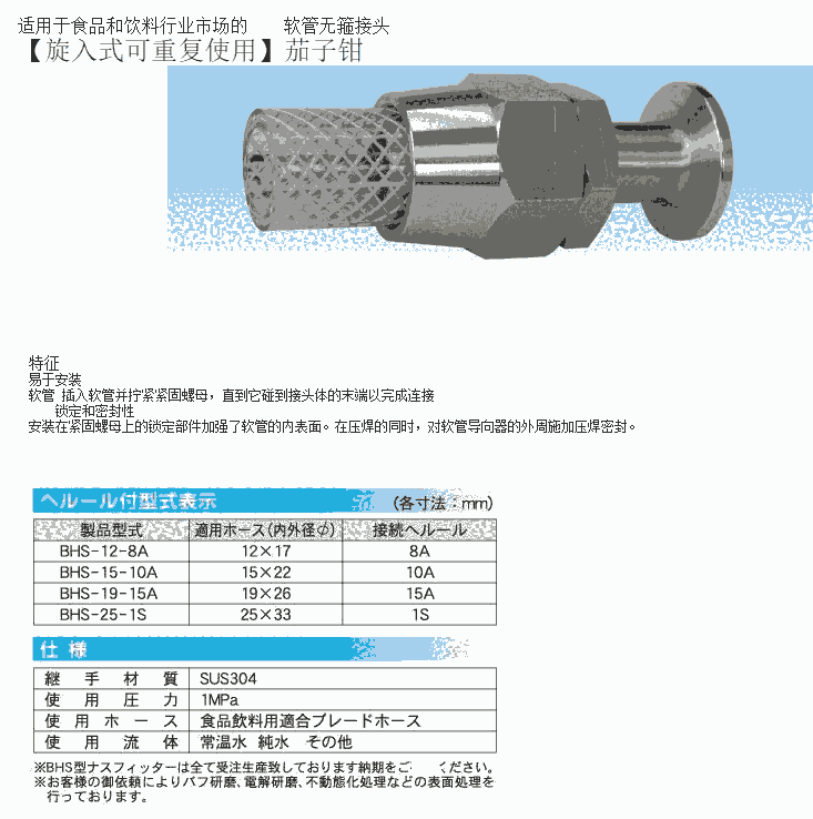 日本NASCO納斯科快速接頭BH-19M-6