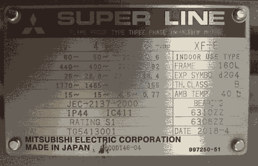 日本MITSUBISHI三菱電機XF-E-15KW-4P-400V