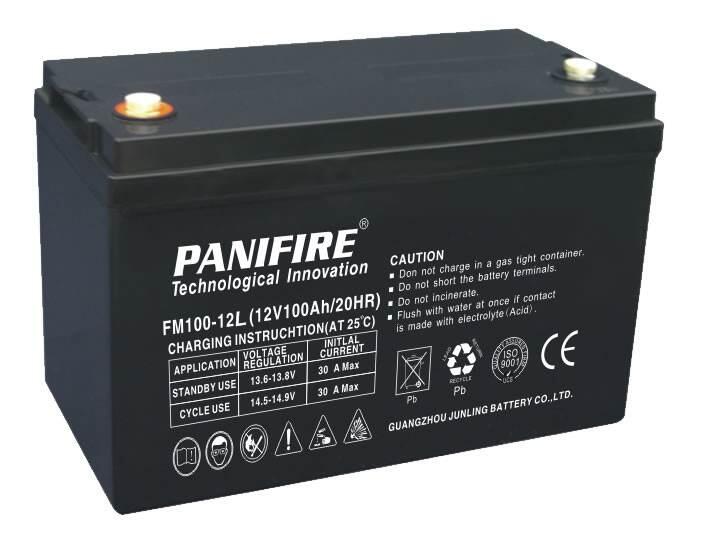 力仕頓（PANIFIRE）FM100-12L 12V100AH蓄電池通信基站