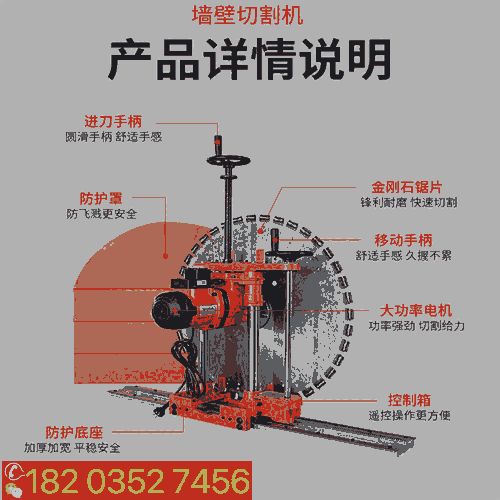 直銷:浙江嘉興墻壁切割機切割深度50cm 浙江嘉興 1米全自動切墻機