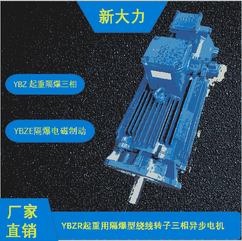 新大力 YBZR-132M-1-6起重防爆三相異步電機(jī) YBZE電磁制動(dòng)電機(jī) 隔爆電機(jī)