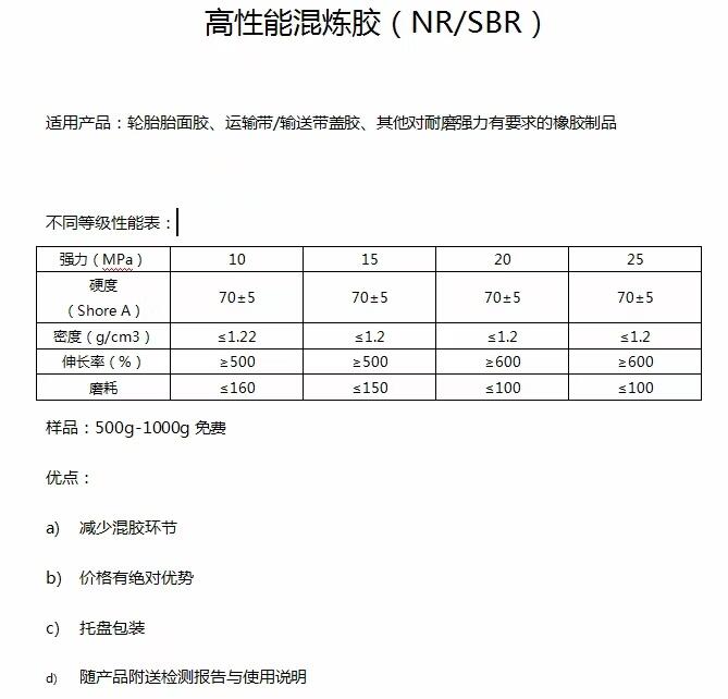 25MPA混煉膠 天然丁苯混煉膠  一萬(wàn)六一噸