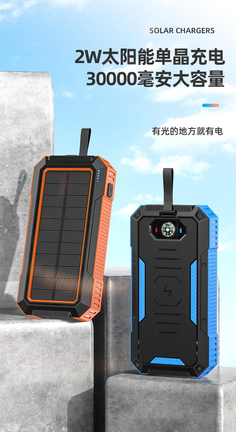 新品多功能快充太陽能防水帶無線充戶外移動(dòng)電源