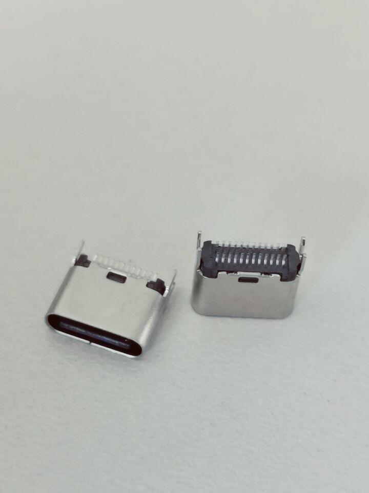 3.1USB  TYPE-C 夾板0.8 24PIN母座  L=6.5帶魚(yú)叉腳