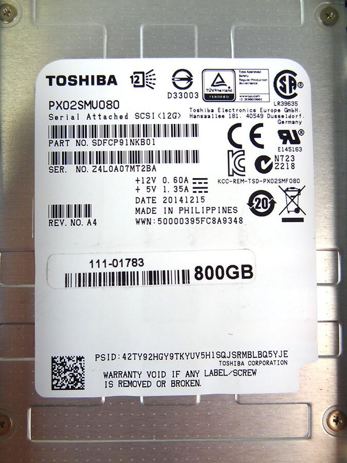 111-01783 800GB 2.5in E-X4058A-R6 SAS 固態(tài)硬盤