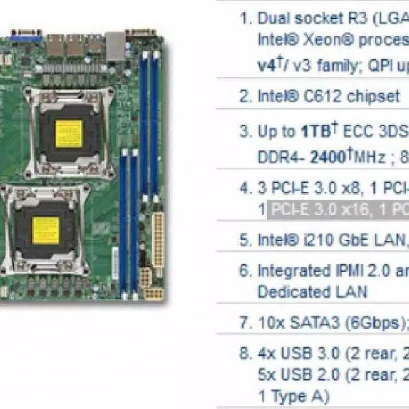 X10DRL-I LGA2011-3 支持 E5-2600 V3V4服務(wù)器主板