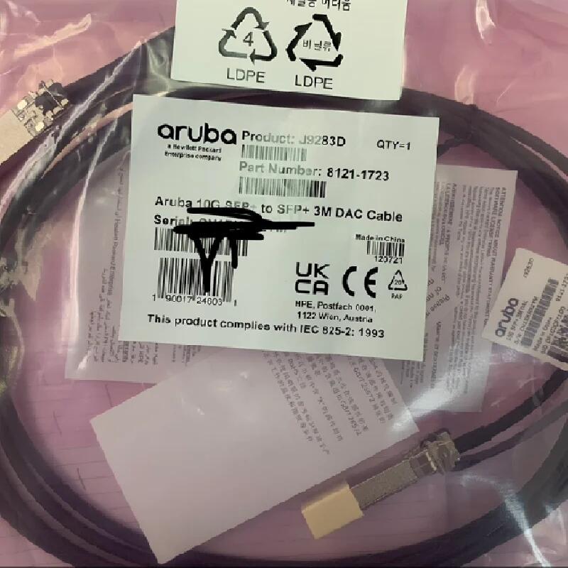 J9283D Aruba 10G SFP+ to SFP+ 3m DAC直接連接銅電纜