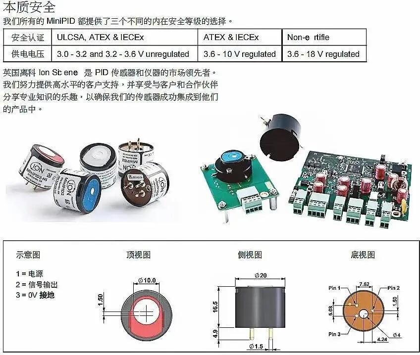 ION 10 ev MiniPID2 光化電離傳感器HS MiniPID2 光電離子探測器