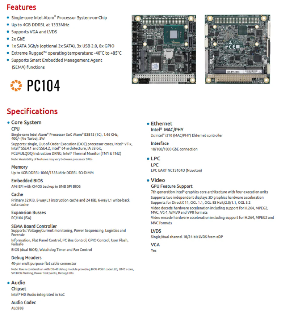 CM1-BT1-E3815 Single Board ComputerΰӋ(j)C(j)