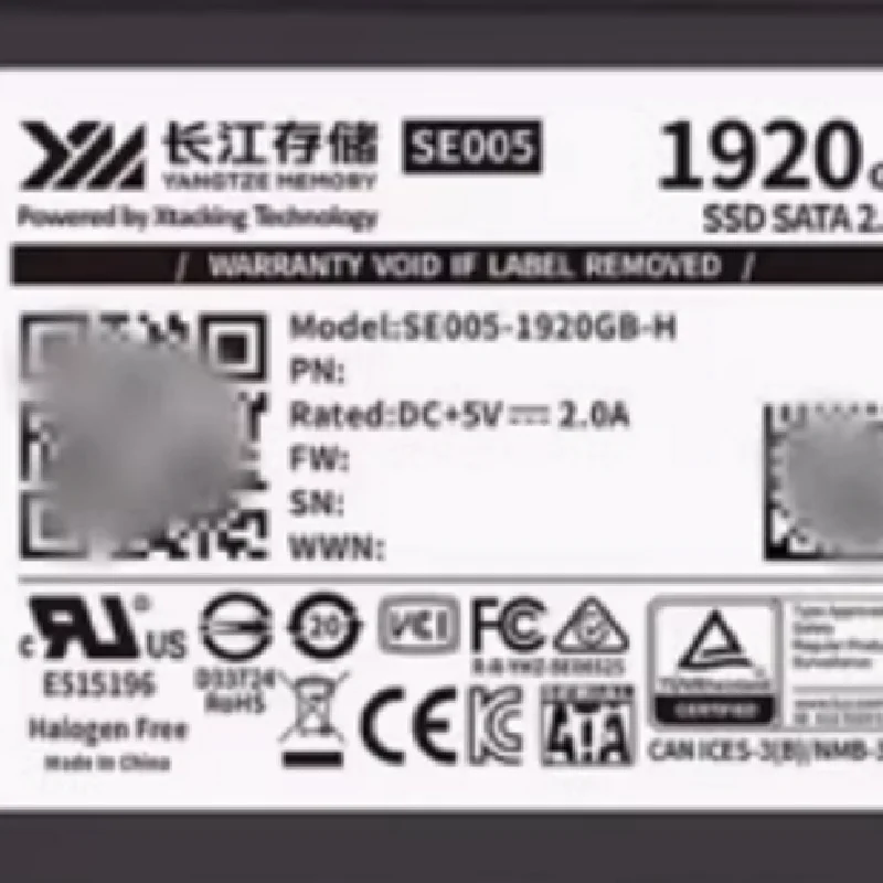 SE005-1920GB-H SE005 1920GB SSD SATA III 長(zhǎng)江硬盤