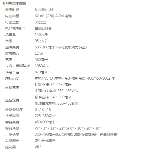 奧托博克B400多功能電動(dòng)輪椅