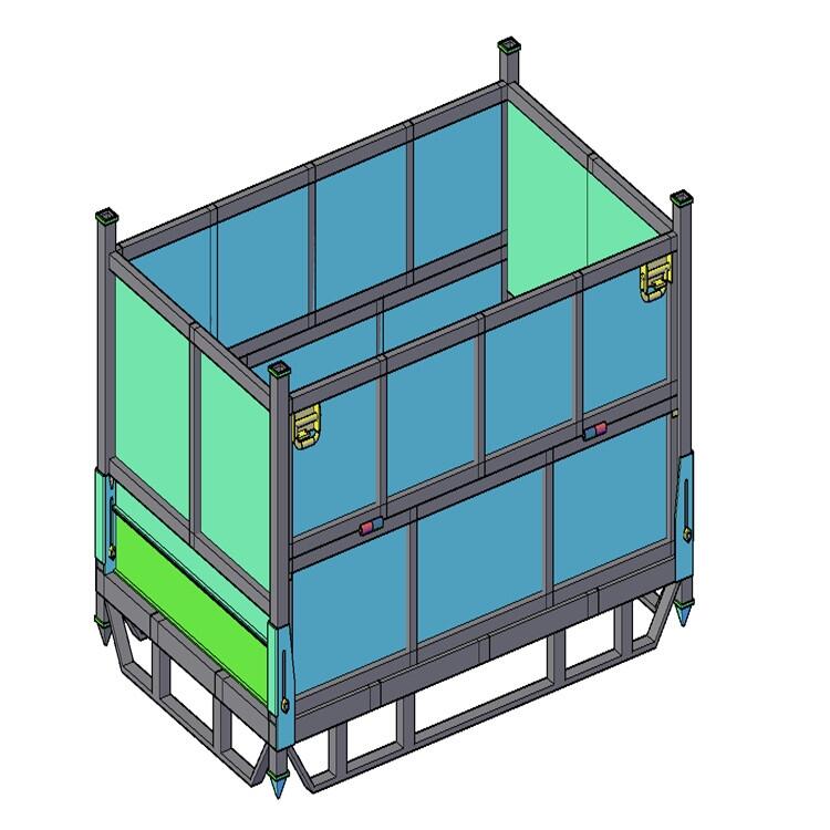 鎮(zhèn)江市新朝祥可堆垛鐵板箱 倉儲設(shè)備料箱 金屬料箱廠家