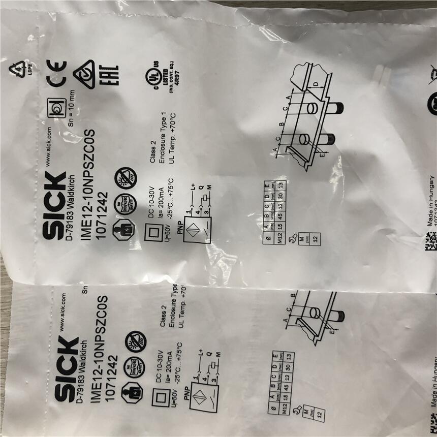 德國西克SICK電感式接近傳感器IME12-10NPSZC0S訂貨號: 1071242