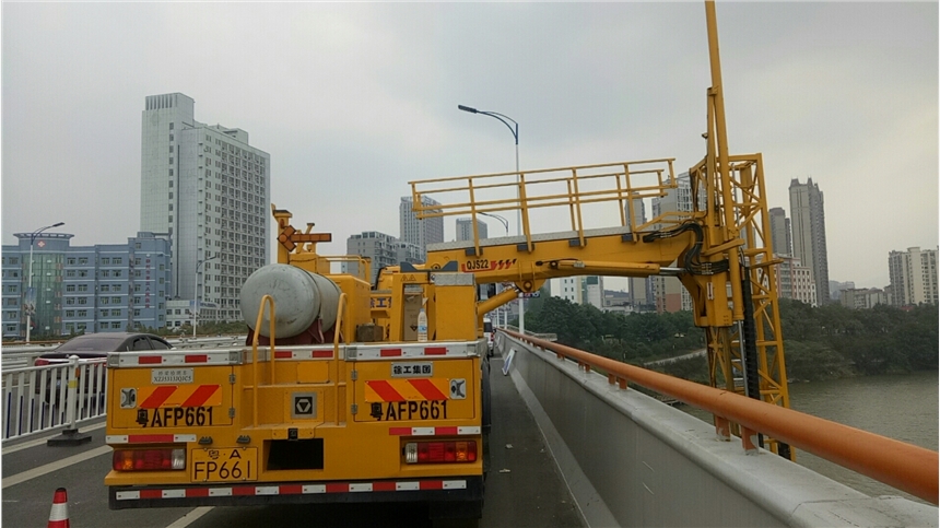 南沙橋檢車出租，大崗鎮(zhèn)橋梁支架底座管道日化施工橋檢車出租