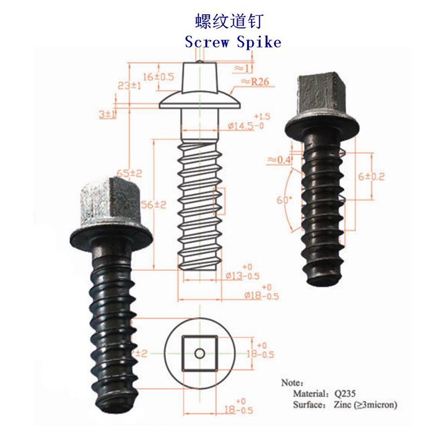 津巴布韋Ss28螺旋道釘工廠