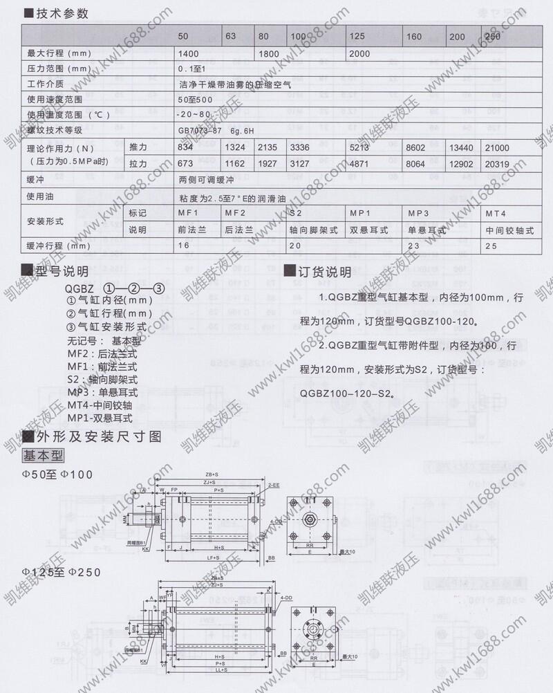 威海QGSG125*1400,標(biāo)準(zhǔn)氣缸廠家直銷